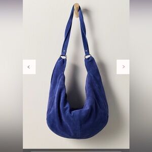 Free People Roma Suede Tote Bag Cobalt EUC